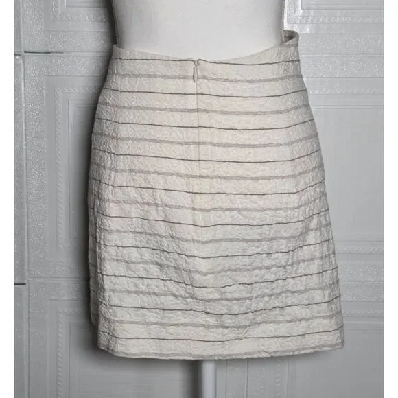Zara NWT White Textured Draped Pareo Mini Skirt Striped Size M - Picture 5 of 7